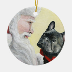 French Bulldog and Santa Dog Christmas Ornament