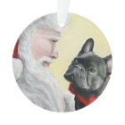 French Bulldog and Santa Dog Christmas Ornament