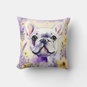 French Bulldog and Wildflowers Cushion