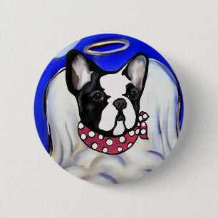 French Bulldog Angel 6 Cm Round Badge