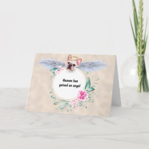 French Bulldog angel wings sympathy wreath Card