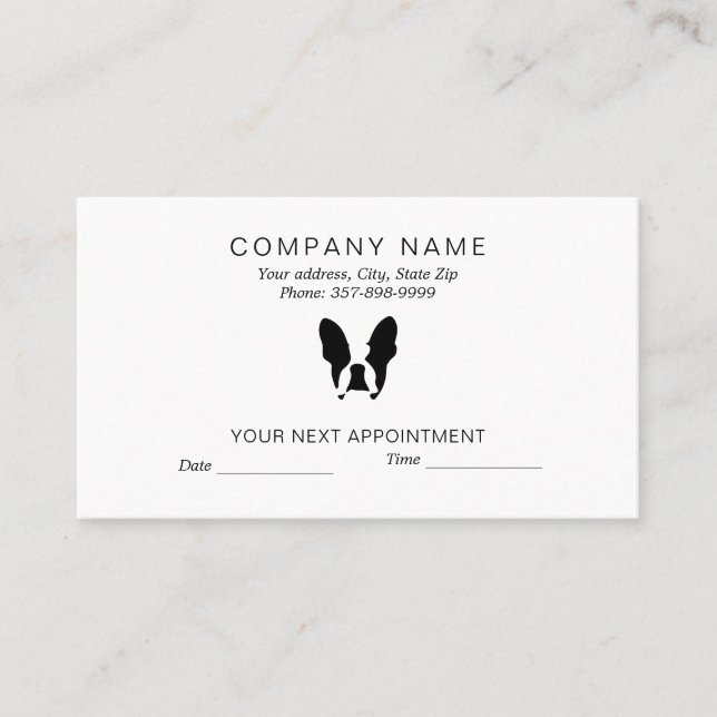 French Bulldog  Appointment Card (Front)
