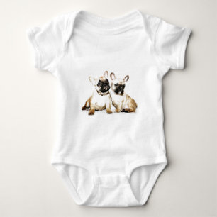 French Bulldog art Baby Bodysuit