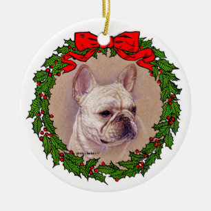 French Bulldog Art by Glenda S. Harlan Ceramic Ornament