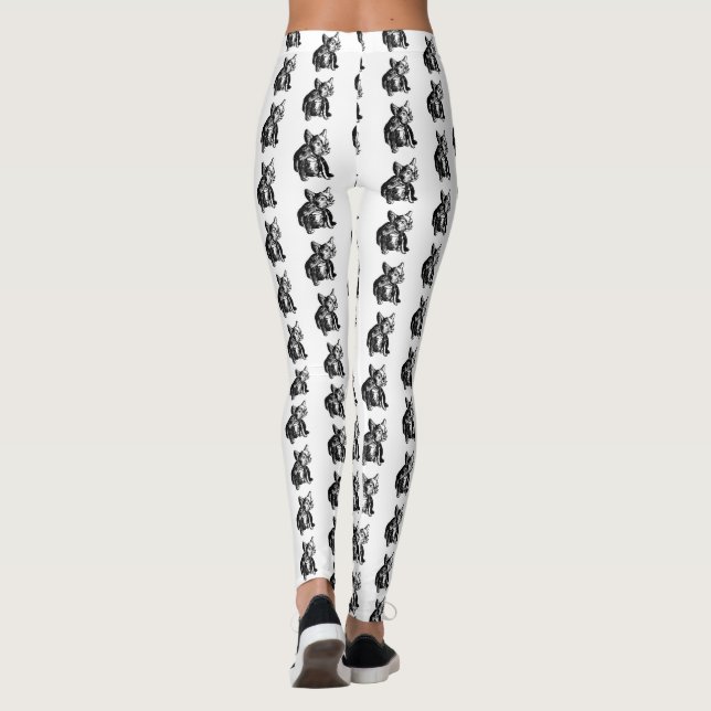 French Bulldog Art Drawing  Leggings (Back)