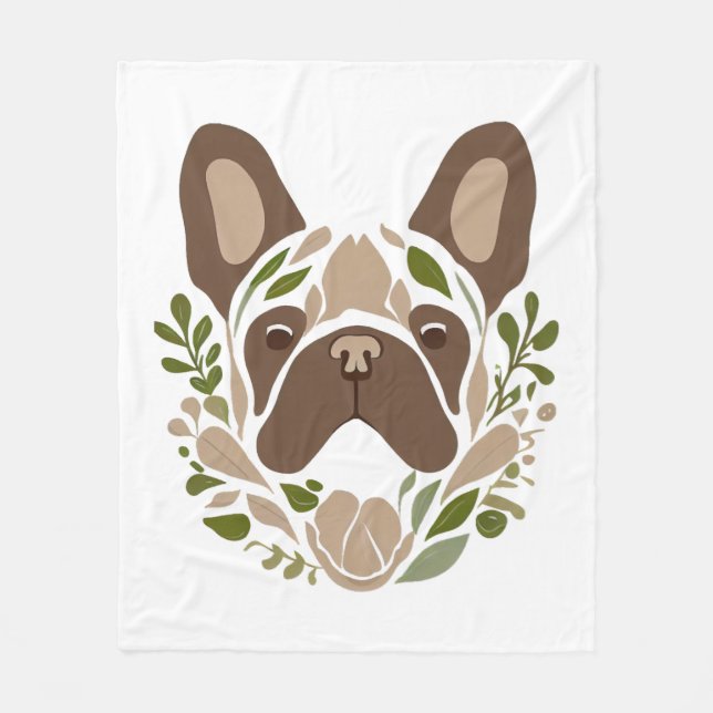 French Bulldog Art  Fleece Blanket (Front)