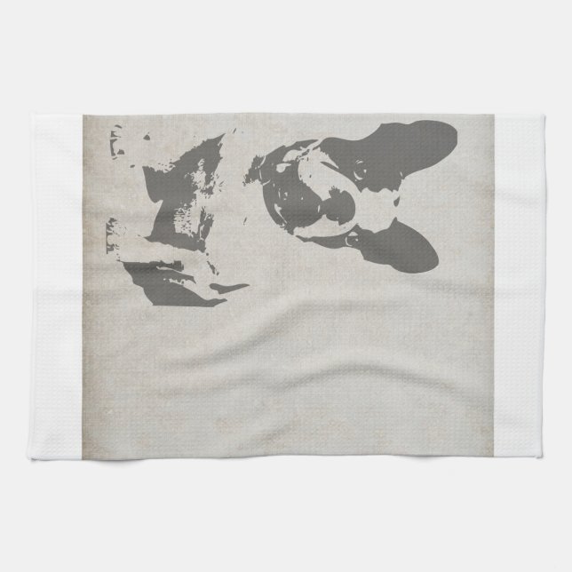 french bulldog art.png tea towel (Horizontal)