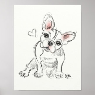 French bulldog Art print | quick sketch