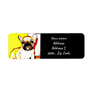 French Bulldog Art Return Address Label