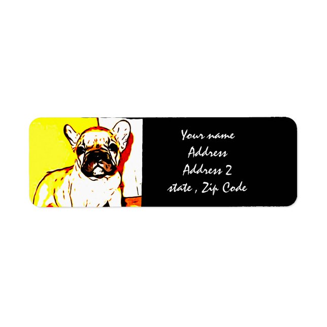 French Bulldog Art Return Address Label (Front)