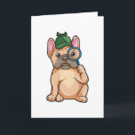 French bulldog as Detective with Magnifying glass Card<br><div class="desc">This design is the perfect gift for a birthday,  Christmas and other celebrations. It is suitable for women,  men and kids.</div>