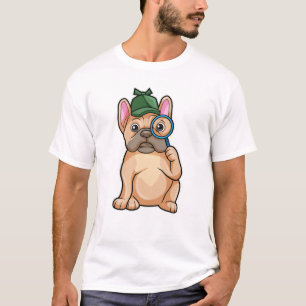 French bulldog as Detective with Magnifying glass T-Shirt
