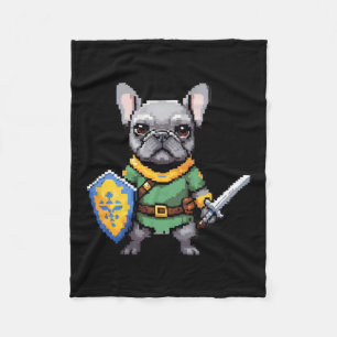 French Bulldog As Retro Video Game Character Fleece Blanket