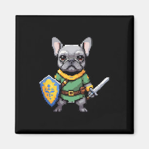 French Bulldog As Retro Video Game Character Magnet