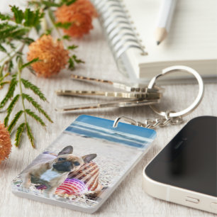 French Bulldog at stand Key Ring