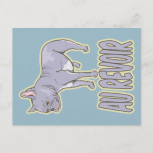 French Bulldog Au Revoir Postcard