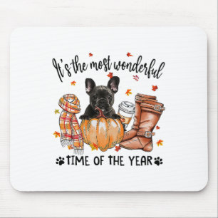 French Bulldog Autumn Thanksgiving Its The Most Wo Mouse Pad
