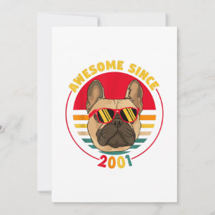 French Bulldog Awesome Gift For 2001 20th Birthday Announcement
