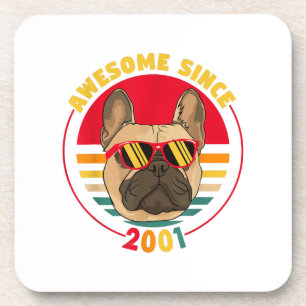 French Bulldog Awesome Gift For 2001 20th Birthday Coaster