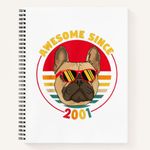 French Bulldog Awesome Gift For 2001 20th Birthday Notebook