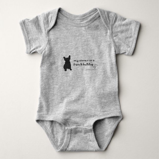 french bulldog baby bodysuit (Front)