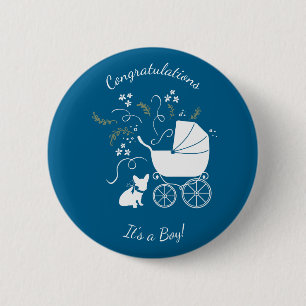 French Bulldog Baby Shower Frenchie Frenchy 6 Cm Round Badge
