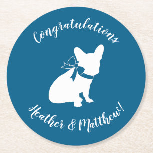 French Bulldog Baby Shower Frenchie Frenchy Round Paper Coaster