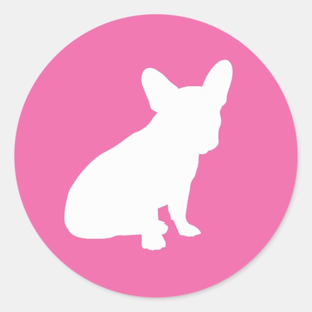 French Bulldog Baby Shower Frenchie Pink Classic Round Sticker (Front)
