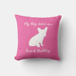 French Bulldog Baby Shower Frenchie Pink Cushion