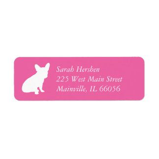 French Bulldog Baby Shower Frenchie Pink Return Address Label