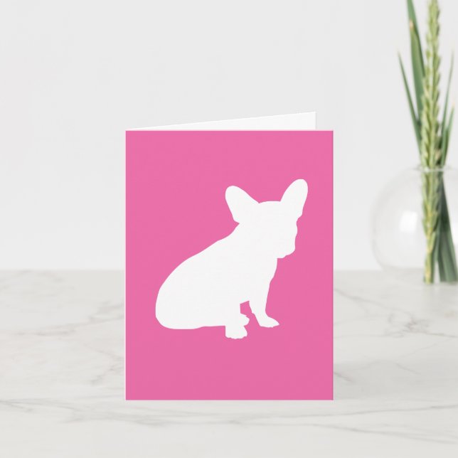 French Bulldog Baby Shower Frenchie Pink Thank You Card (Front)