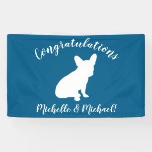 French Bulldog Baby Shower Frenchy Frenchie Blue Banner