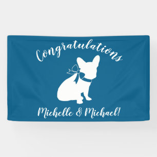French Bulldog Baby Shower Frenchy Frenchie Blue Banner