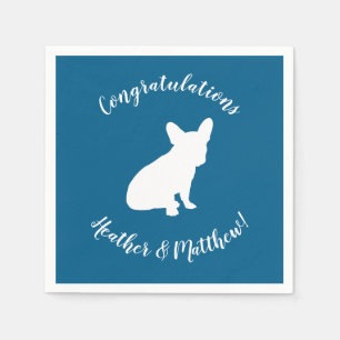 French Bulldog Baby Shower Frenchy Frenchie Blue Napkin