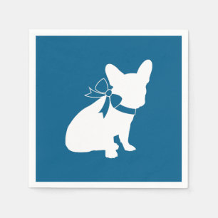 French Bulldog Baby Shower Frenchy Frenchie Blue Napkin