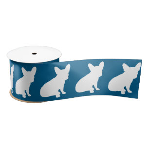 French Bulldog Baby Shower Frenchy Frenchie Blue Satin Ribbon