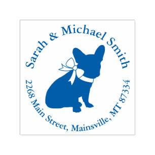 French Bulldog Baby Shower Frenchy Frenchie Blue Self-inking Stamp