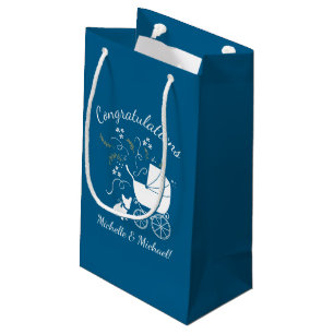 French Bulldog Baby Shower Frenchy Frenchie Blue Small Gift Bag