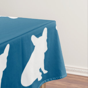 French Bulldog Baby Shower Frenchy Frenchie Blue Tablecloth