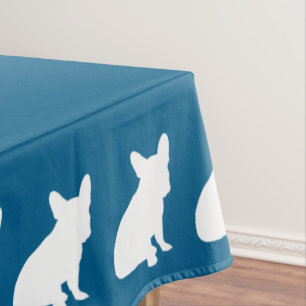 French Bulldog Baby Shower Frenchy Frenchie Blue Tablecloth