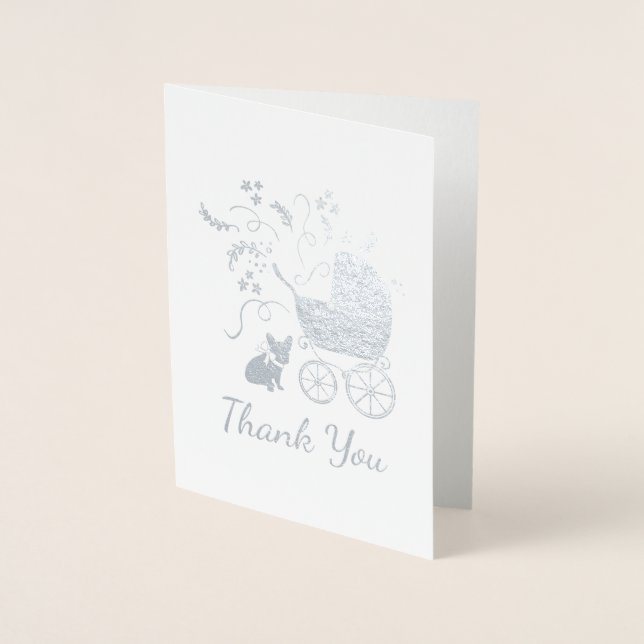 French Bulldog Baby Shower Frenchy Frenchie Foil Card (Front)