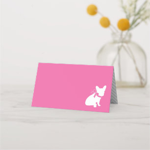 French Bulldog Baby Shower Frenchy Frenchie Pink Place Card