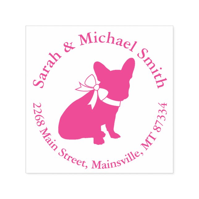 French Bulldog Baby Shower Frenchy Frenchie Pink Self-inking Stamp (Design)