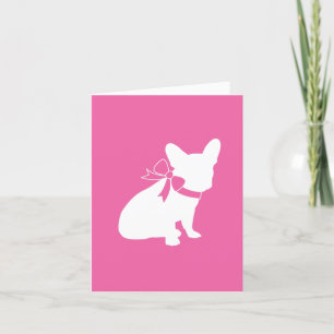French Bulldog Baby Shower Frenchy Frenchie Pink Thank You Card