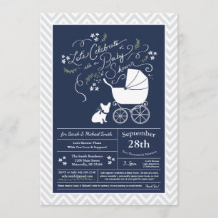 French Bulldog Baby Shower Invites