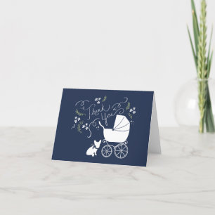 French Bulldog Baby Shower Thank You Cards