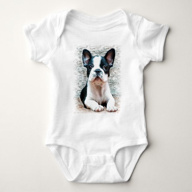 French Bulldog  baby T-shirt Baby Bodysuit (Front)