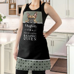 French Bulldog Baking Queen Sage Green Custom  Apron<br><div class="desc">Unleash your inner Baking Queen with this adorable French Bulldog Baking Queen Sage Green Custom Apron featuring a delightful watercolor illustration of a peeking Frenchie! Perfect for Frenchie moms who love to whip up treats in the kitchen, this apron is both stylish and practical. Whether you're baking cookies or creating...</div>