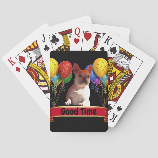 French Bulldog Balloon French Bulldog Playing Cards (Back)
