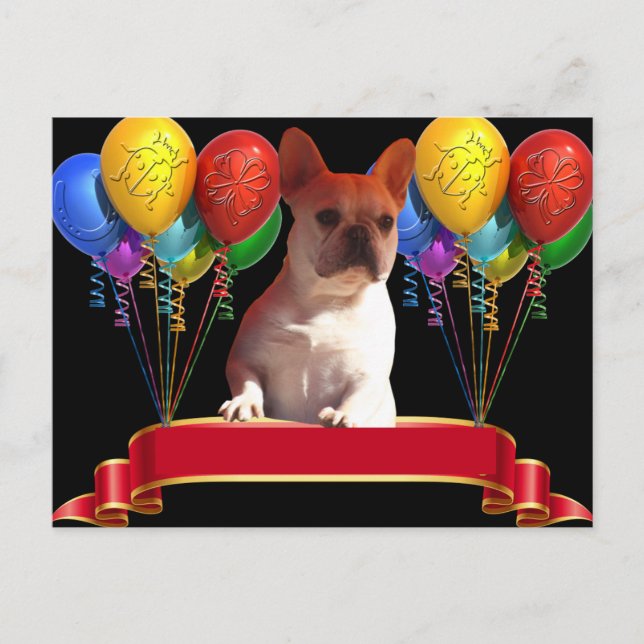 French Bulldog Balloon French Bulldog Postcard (Front)